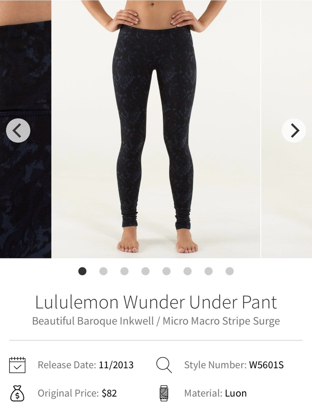 lululemon athletica Black Inkwell Baroque Leggings